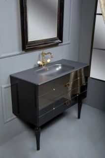 Тумба под раковину Armadi Art Vallessi Avangarde Piazza 80см чёрный/золото 841-080-BG